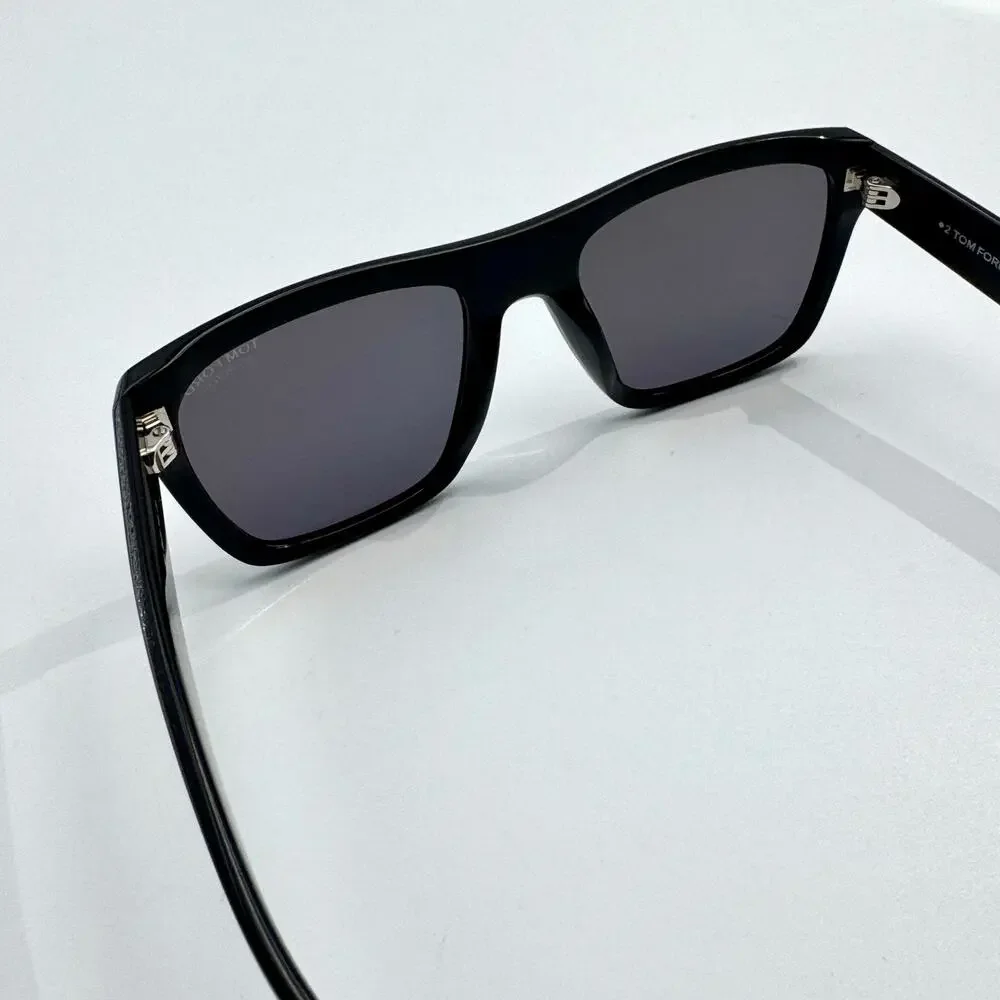 Tom Ford Sunglasses Alberto TF1077-N 01D Black Browline Polarized Gray Lens 55mm